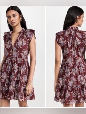 Veronica Beard Ketti Floral Tiered Mini Dress